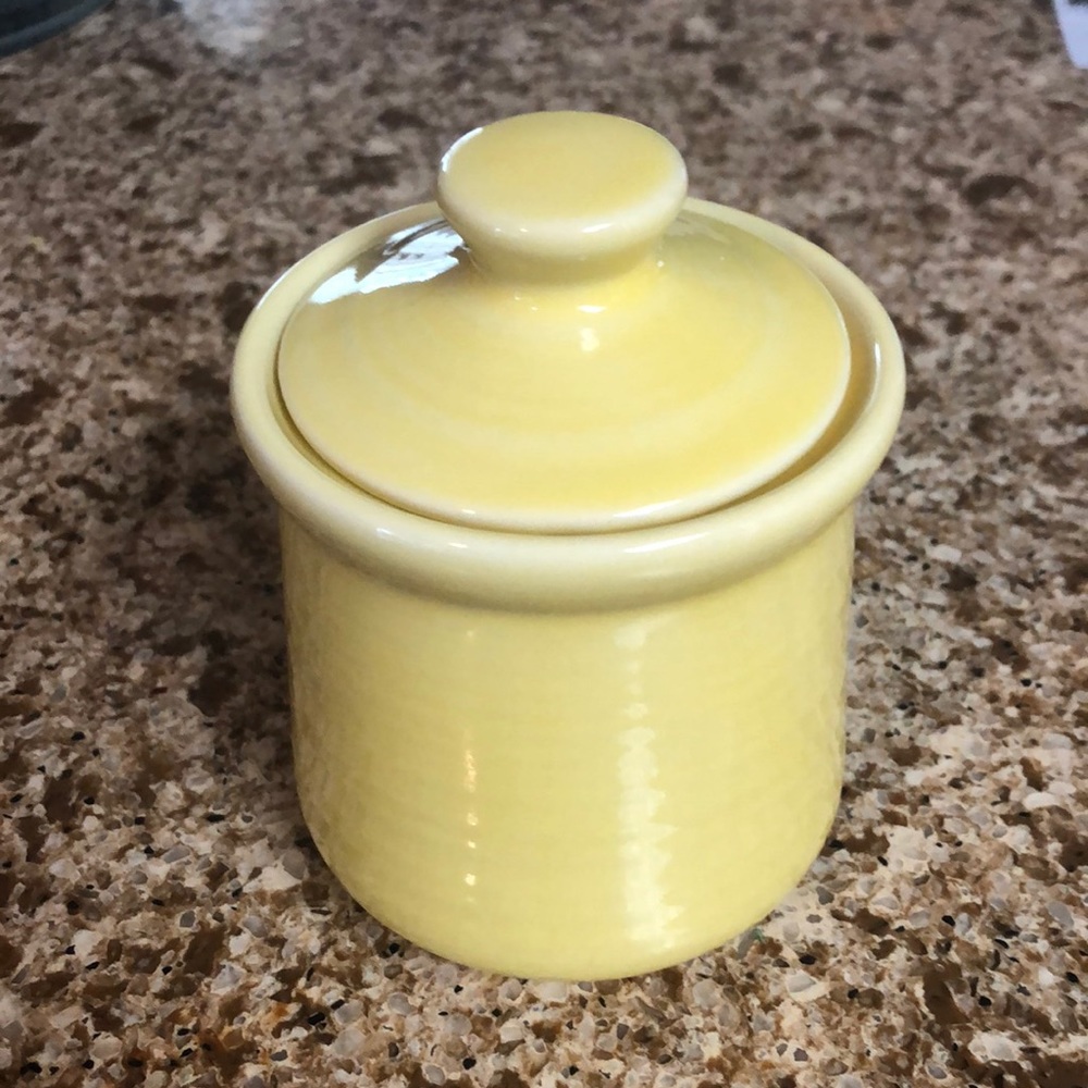 Vintage Stoneware Sugar Bowl Container
